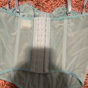 SHEIN Sheer Mesh Bustier in Light Green